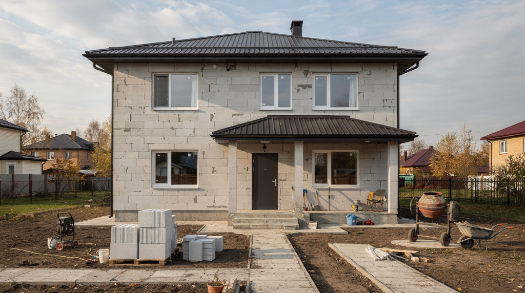 Дом из полистиролбетона под ключ в Омске: что входит в работу